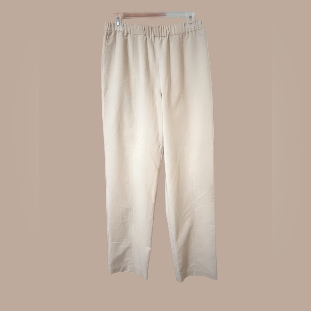 Misook Cream Pull on Straight Leg Pants XS